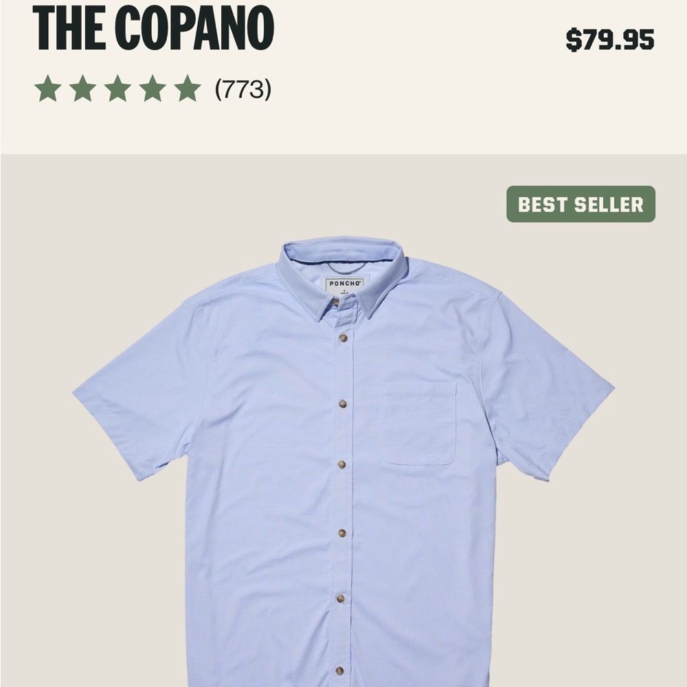 Blue PONCHO Button Down Shirt